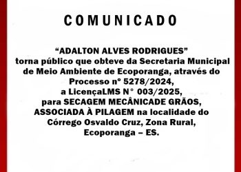 COMUNICADO – LICENÇA LMS Nº 003/2025